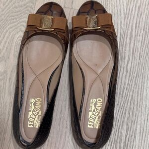 Salvatore Ferragamo Brown Leather Women's Shoes